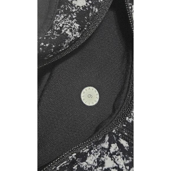 Lululemon Black Gray Pace Rival Crop High-Rise Tight Leggings 22 Inch Size 6 - Picture 4 of 8